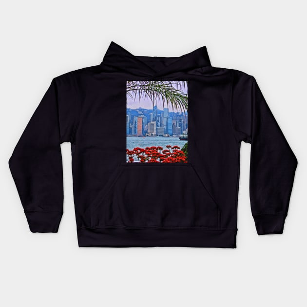 Victoria Harbour, Hong Kong Kids Hoodie by vadim19